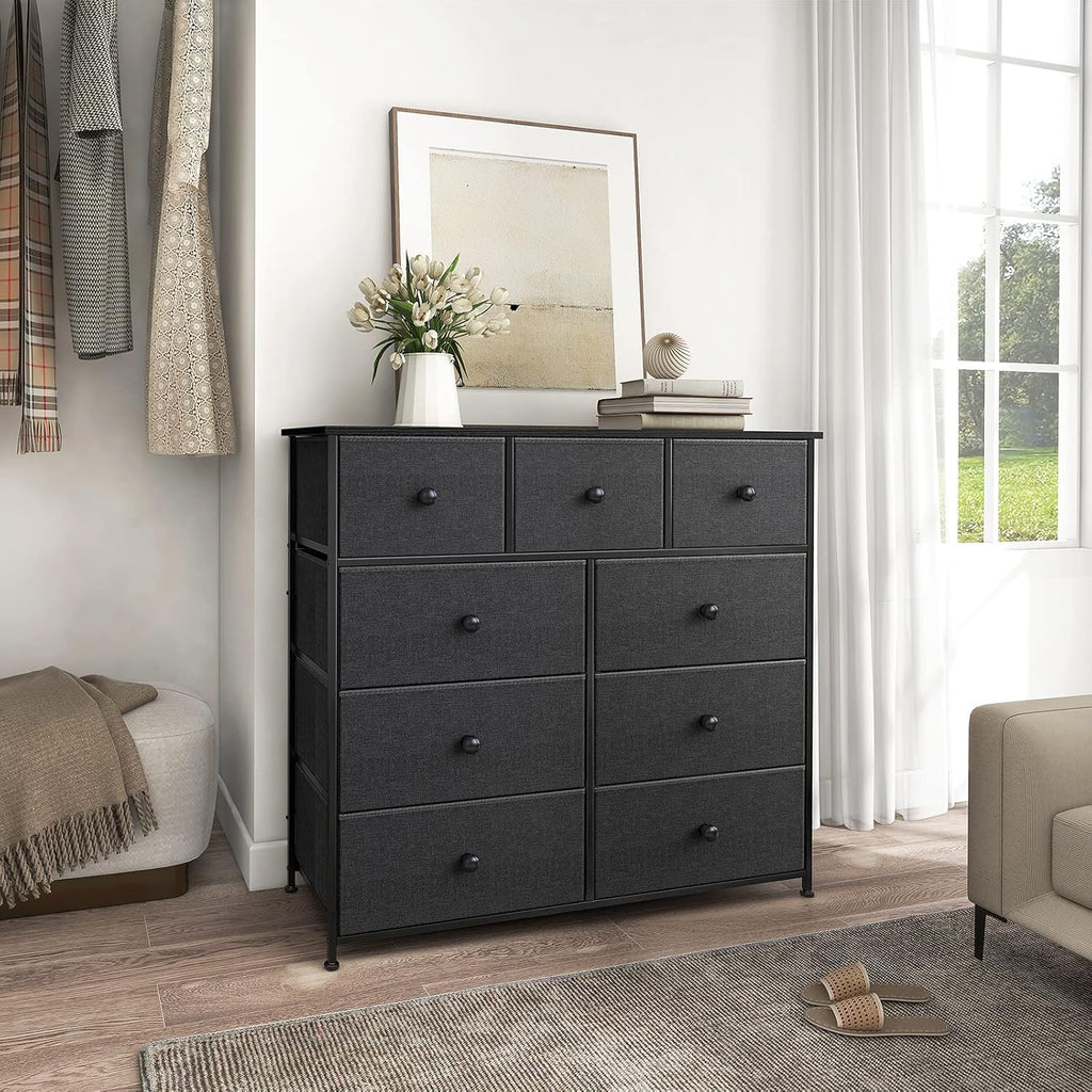 Black Grey 9 Drawer Dresser G93298