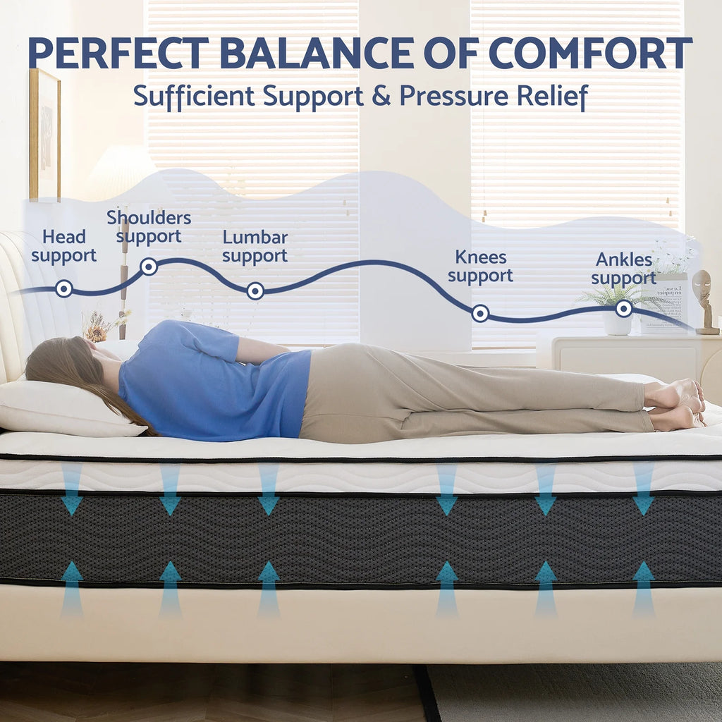 Queen 14 inch Hybrid Gel Memory Foam Mattress O1099