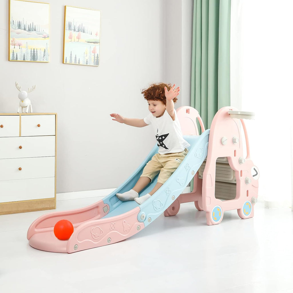 Kids Playground Slide with Basketball Hoop U45274