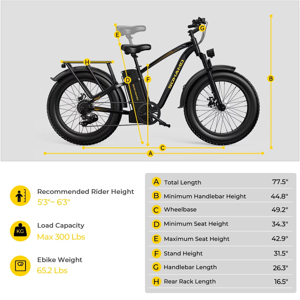 Electric Bike 26×4.0 Fat Tire 750W Motor 48V 15AH L313