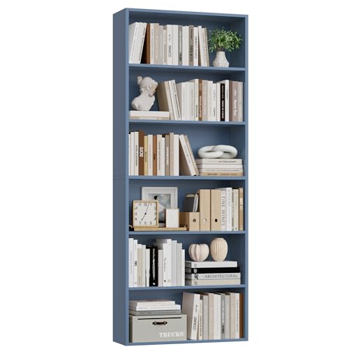 6-Tier Dark Gray Freestanding Bookcase and Bookshelf T199175