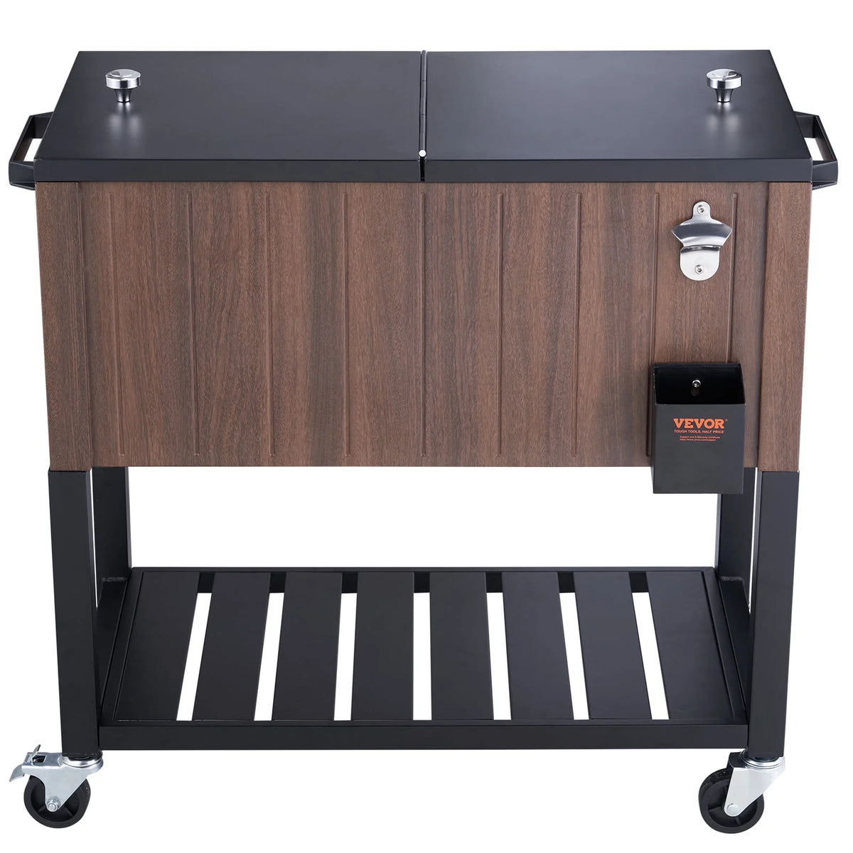 80Qt Rolling Cooler Cart with Bottle Opener D163263