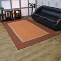 Hand Woven Jute Area Rug Orange 5'x8' Q73071