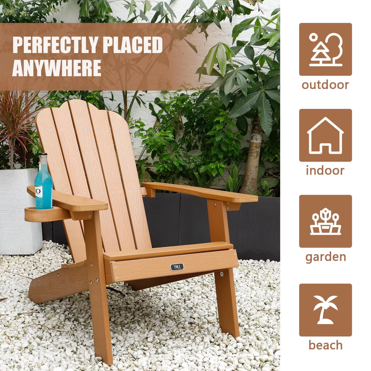 Brown Adirondack Chair with Cup Holder F132850