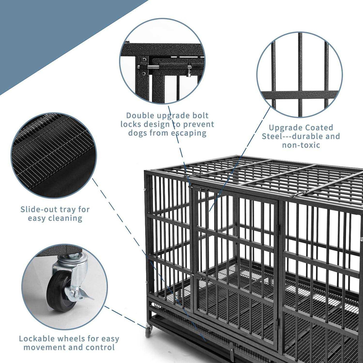 48 inch Heavy Duty Steel Dog Crate F462753