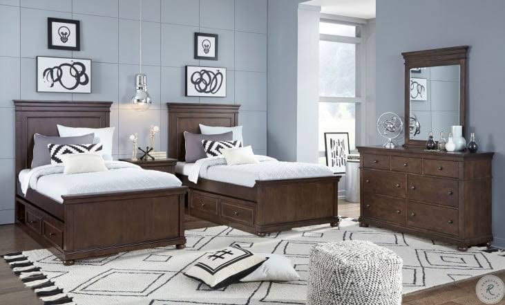 Full Panel Bed Warm Cherry N142