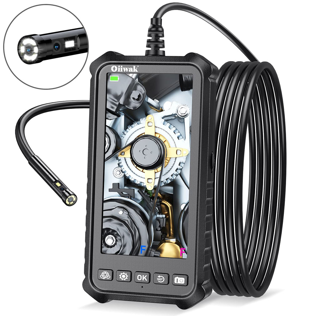 Triple Lens Industrial Endoscope Camera with 4.3'' IPS Screen 1080P HD Waterproof H8925