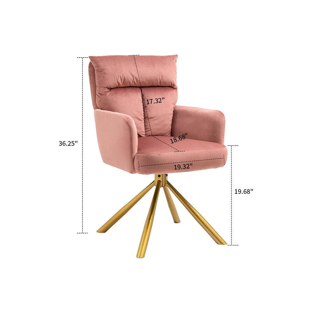 Pink Velvet High Back Swivel Accent Chair B543