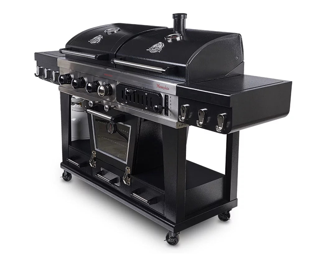 Gas and Charcoal Combo Grill with Electric Smoker Y66740