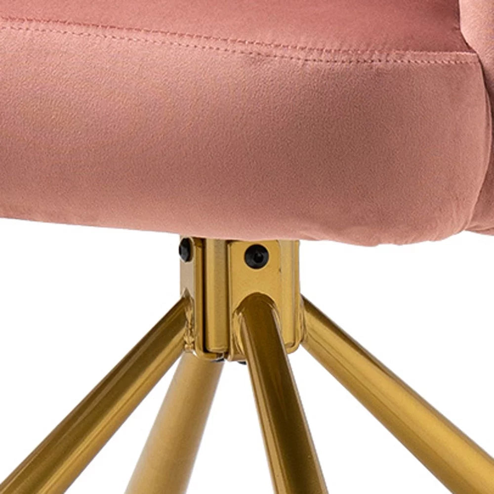 Pink Velvet High Back Swivel Accent Chair B543