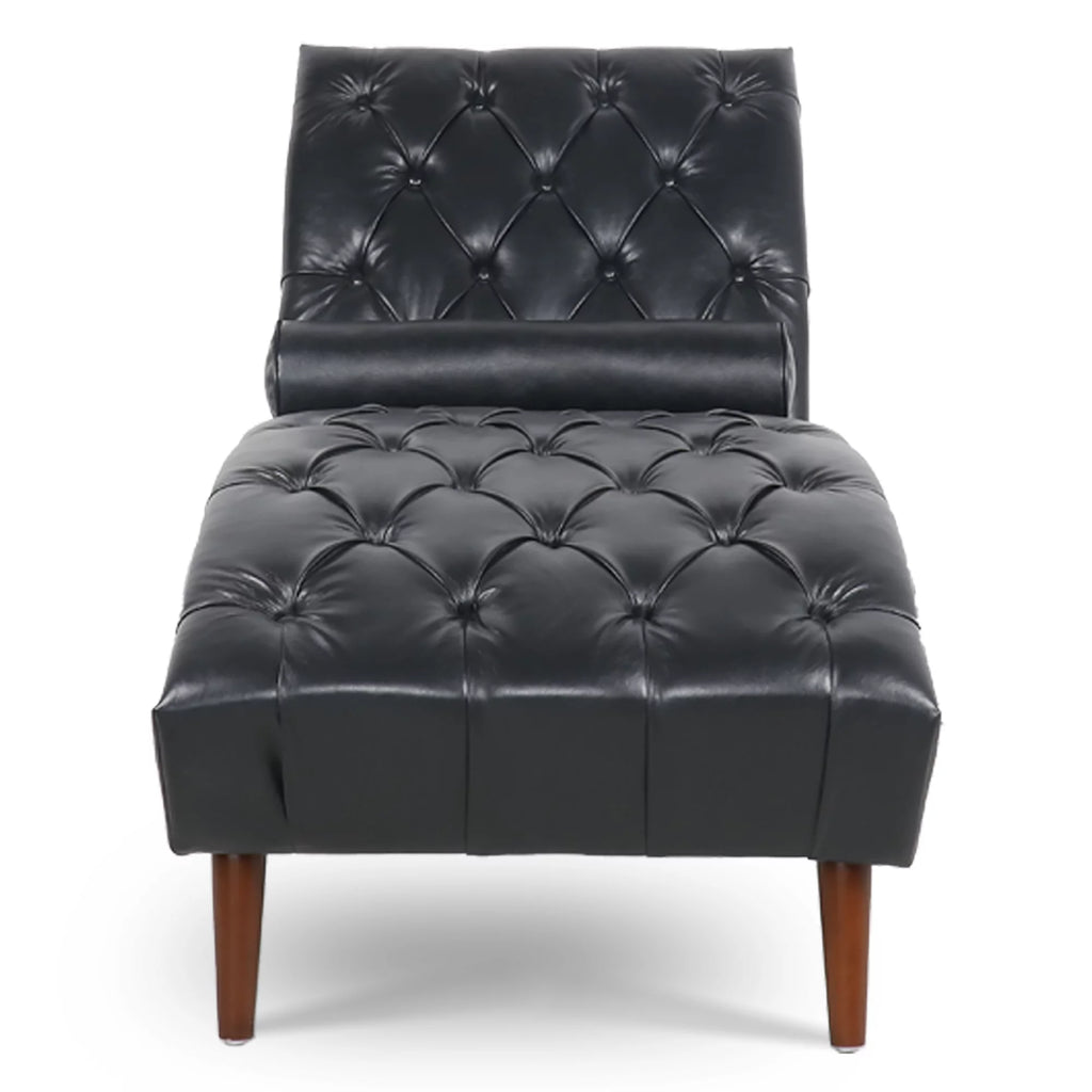 Faux Leather Button Tufted Chaise Lounge N361736