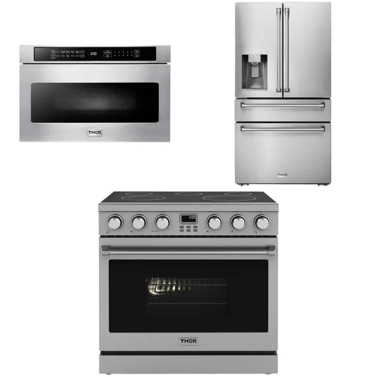 36 Electric Range, Refrigerator and Microwave P750349