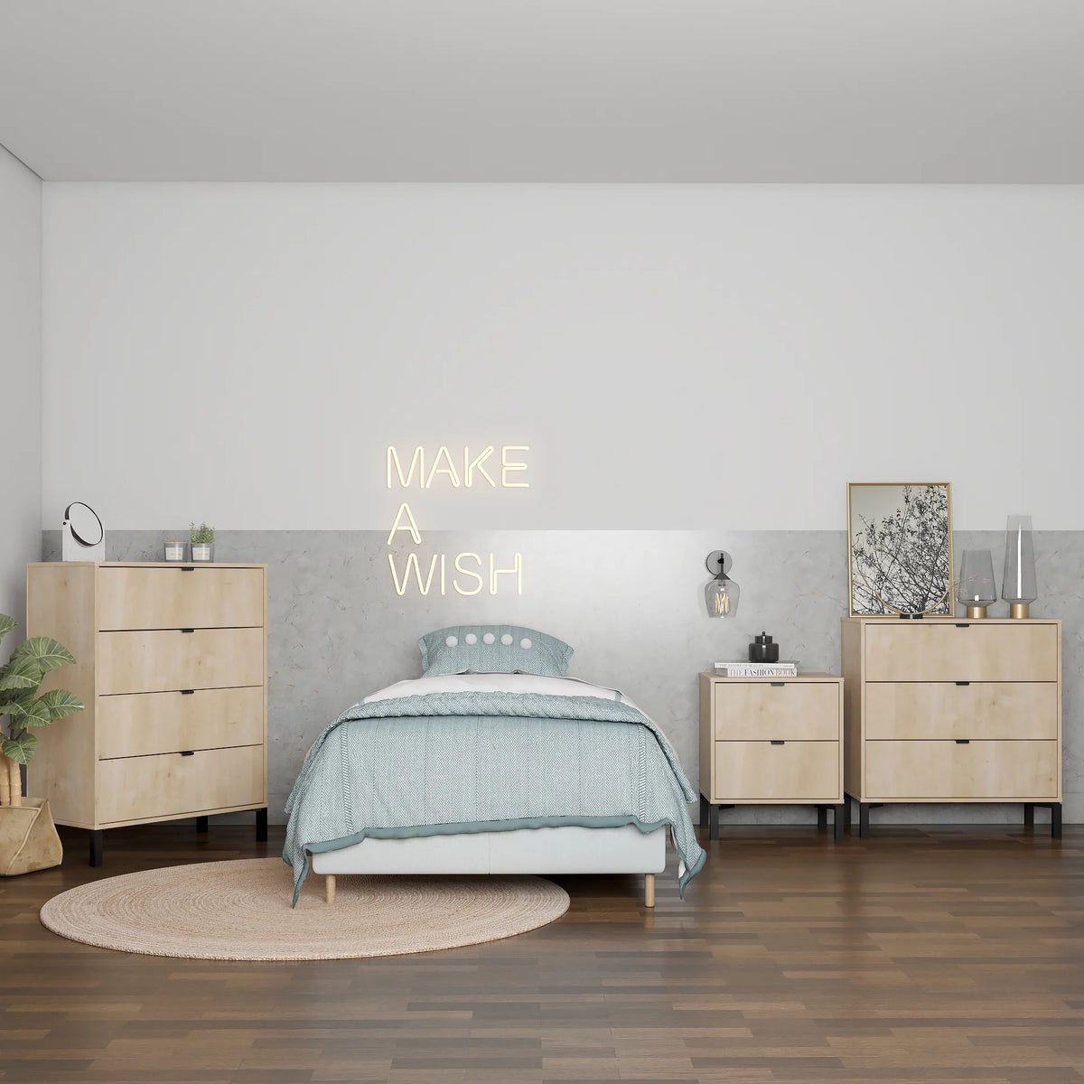 Minimalist 4-Drawer Dark Gray Dresser Z508