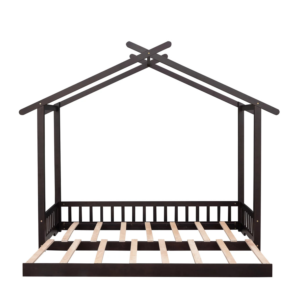Twin Size Wooden House Bed with Trundle L97214