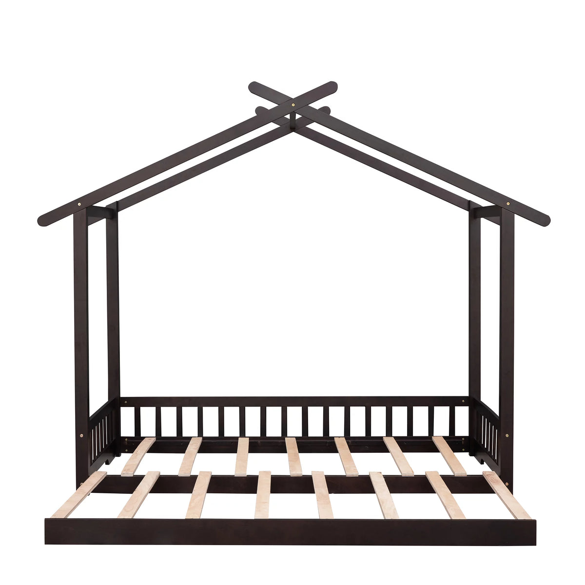 Twin Size Wooden House Bed with Trundle L97214