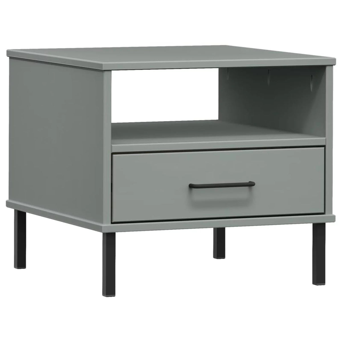 Pine Wood Bedside Cabinet with Storage Drawer and Open Compartment Q930833