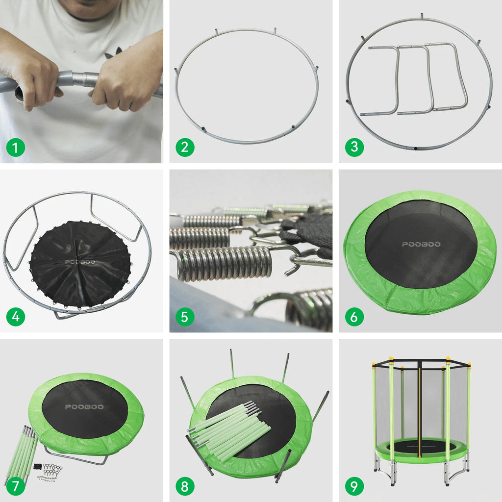 55 Trampoline with Safety Enclosure Net Y361646