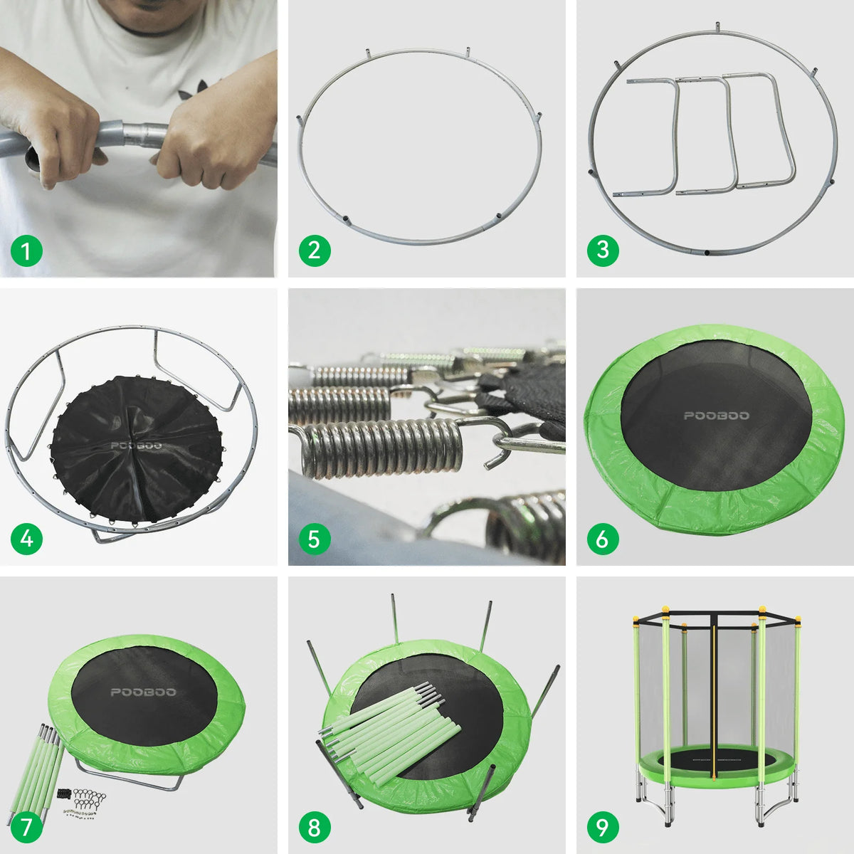 55 Trampoline with Safety Enclosure Net Y361646