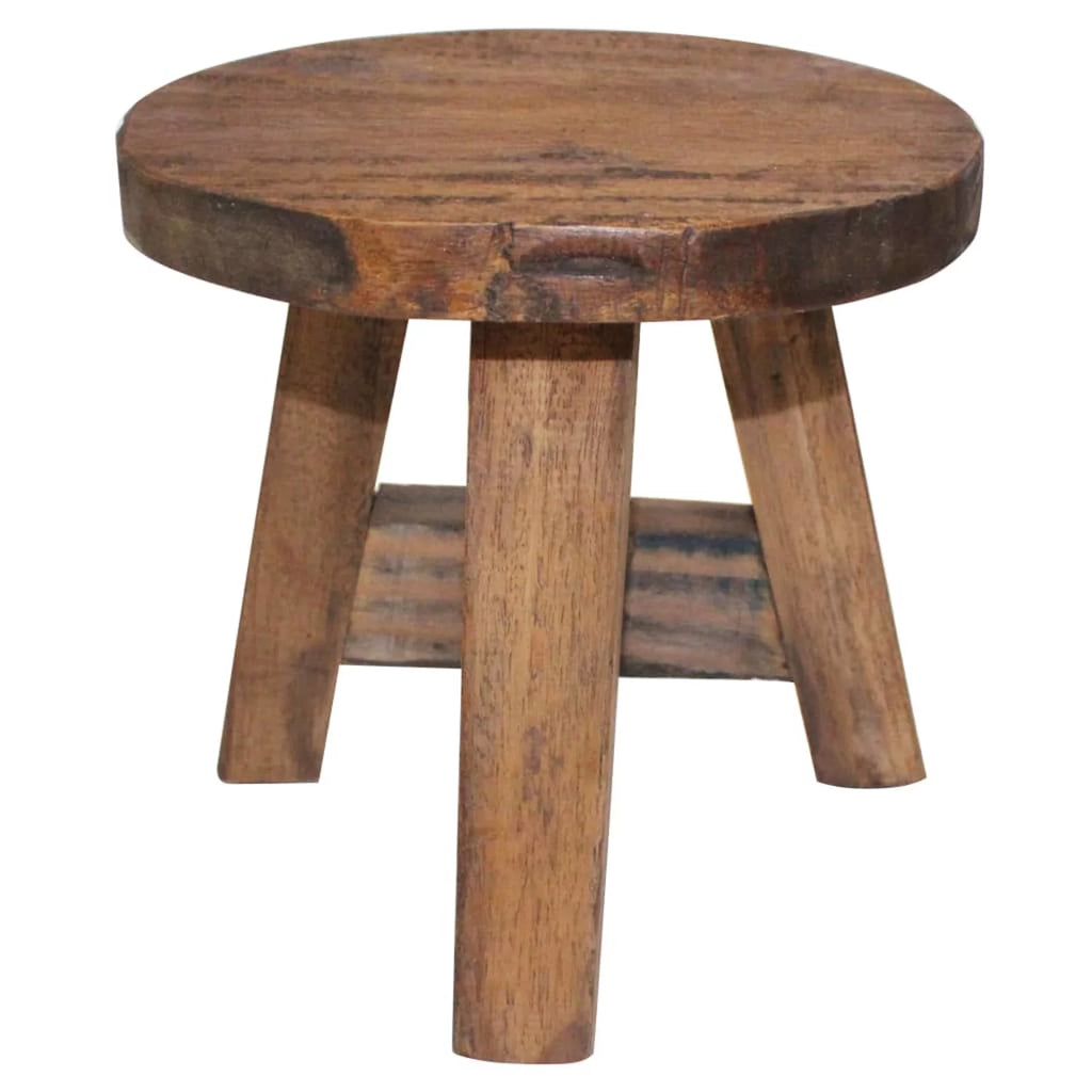 Reclaimed Wood Round Stool 7.9" x 9.1" H181198
