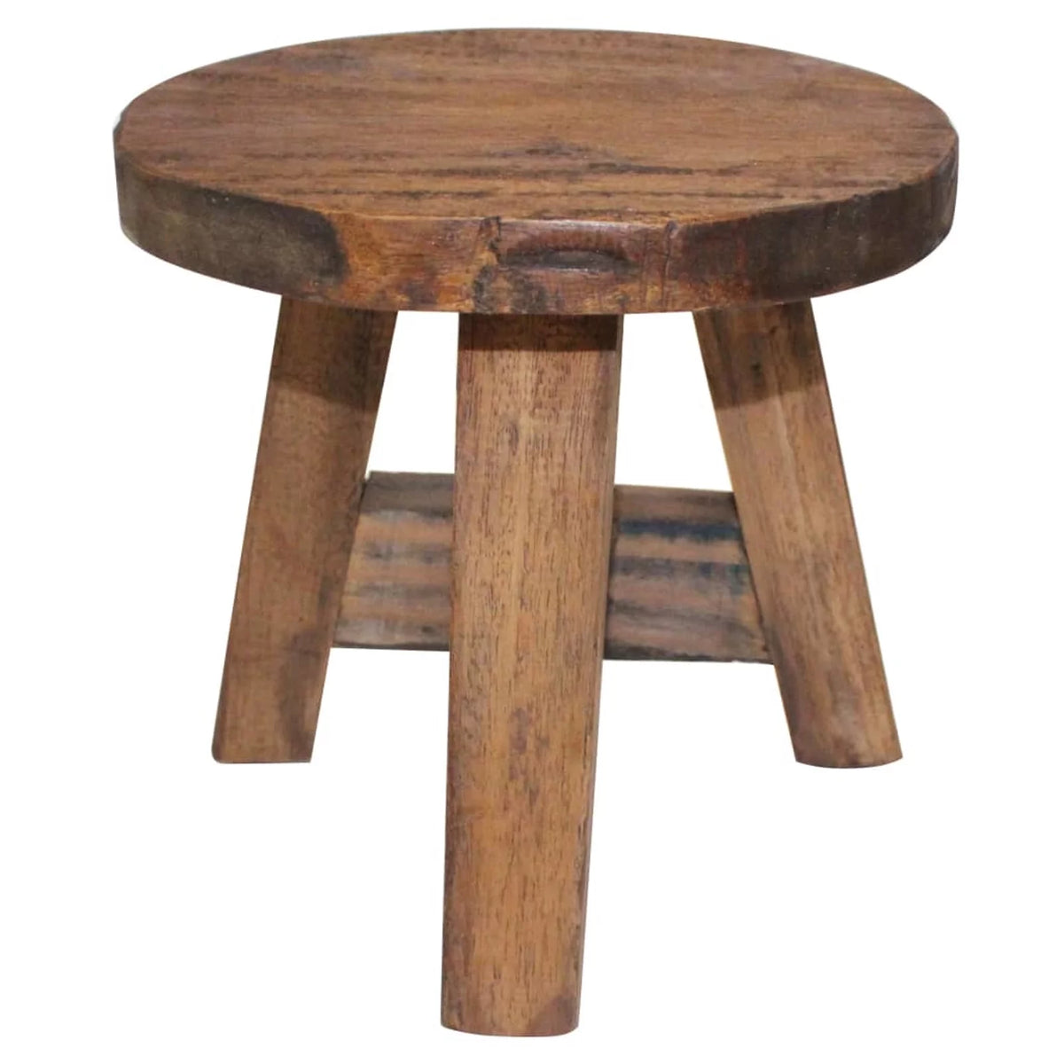 Reclaimed Wood Round Stool 7.9" x 9.1" H181198