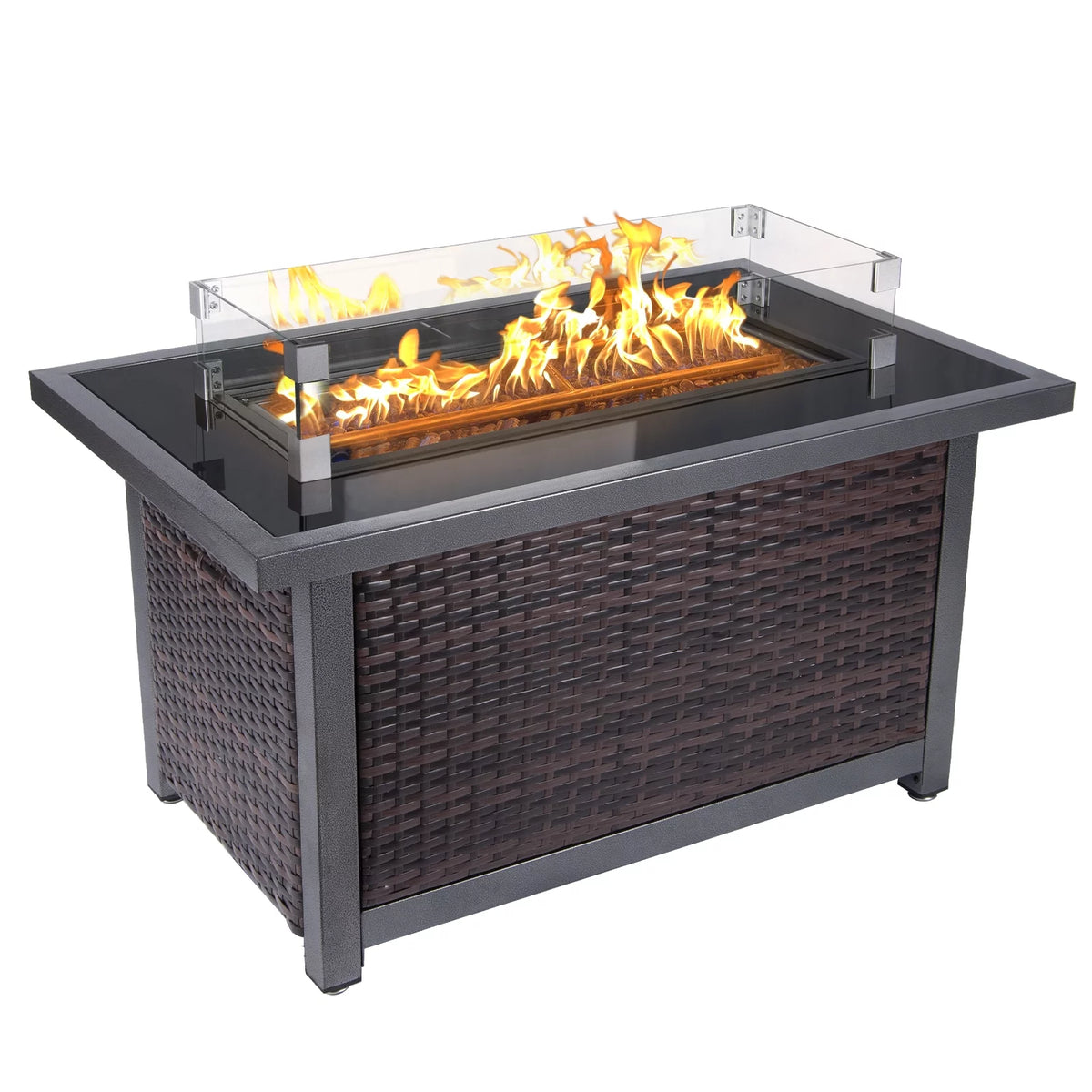 Propane Fire Pit Table with Wind Guard B81997