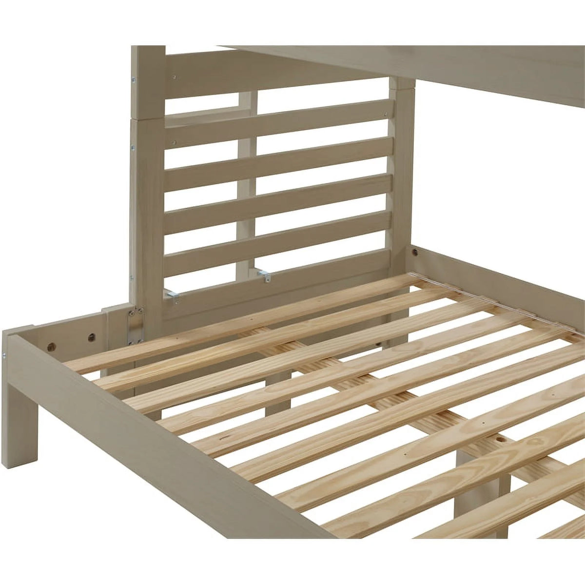 Solid Wood Twin-over-Full Bunk Bed with Ladder W5227