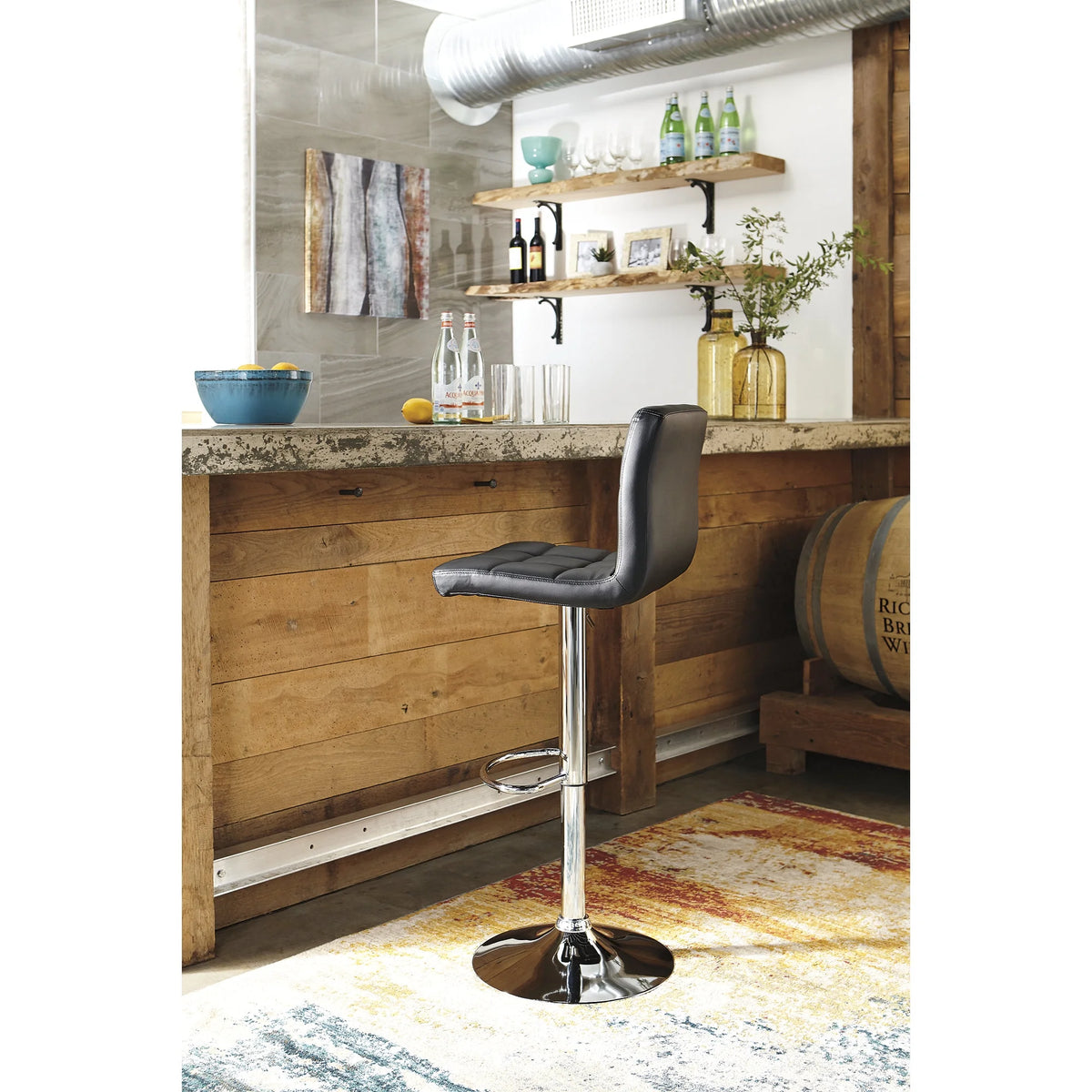Adjustable Height Swivel Bar Stool Set of 2 N94355