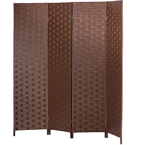4 Panel Folding Wooden Room Divider F630957