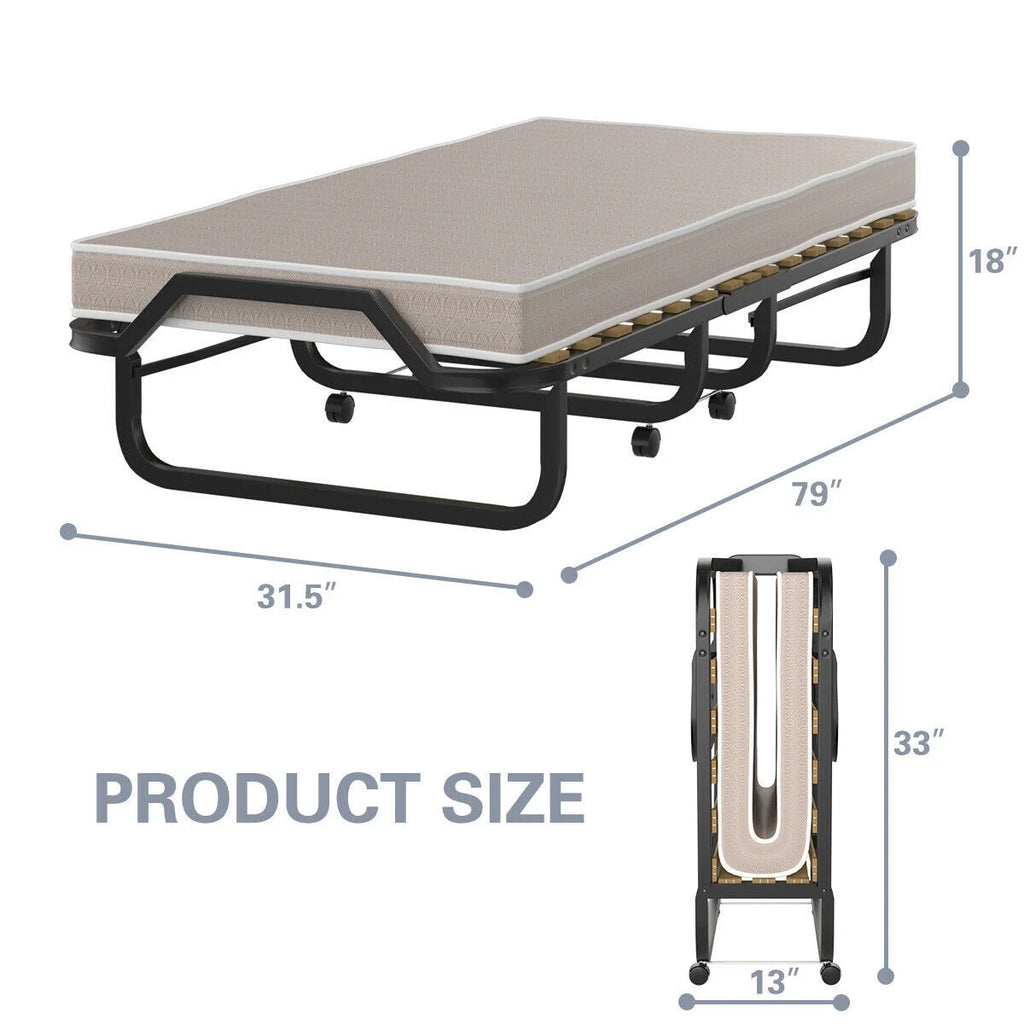 Folding Bed with Memory Foam Mattress F9902