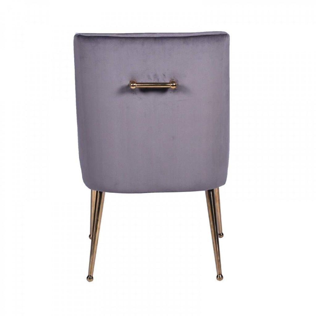 Grey Velvet Gold Dining Chair Set of 2 T996