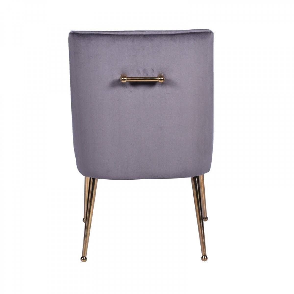 Grey Velvet Gold Dining Chair Set of 2 T996