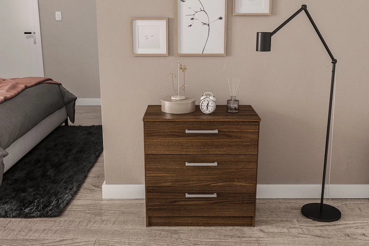 White 3 Drawer Wood Dresser A16363