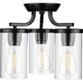 Black Three-Light Semi-Flush Mount X155279