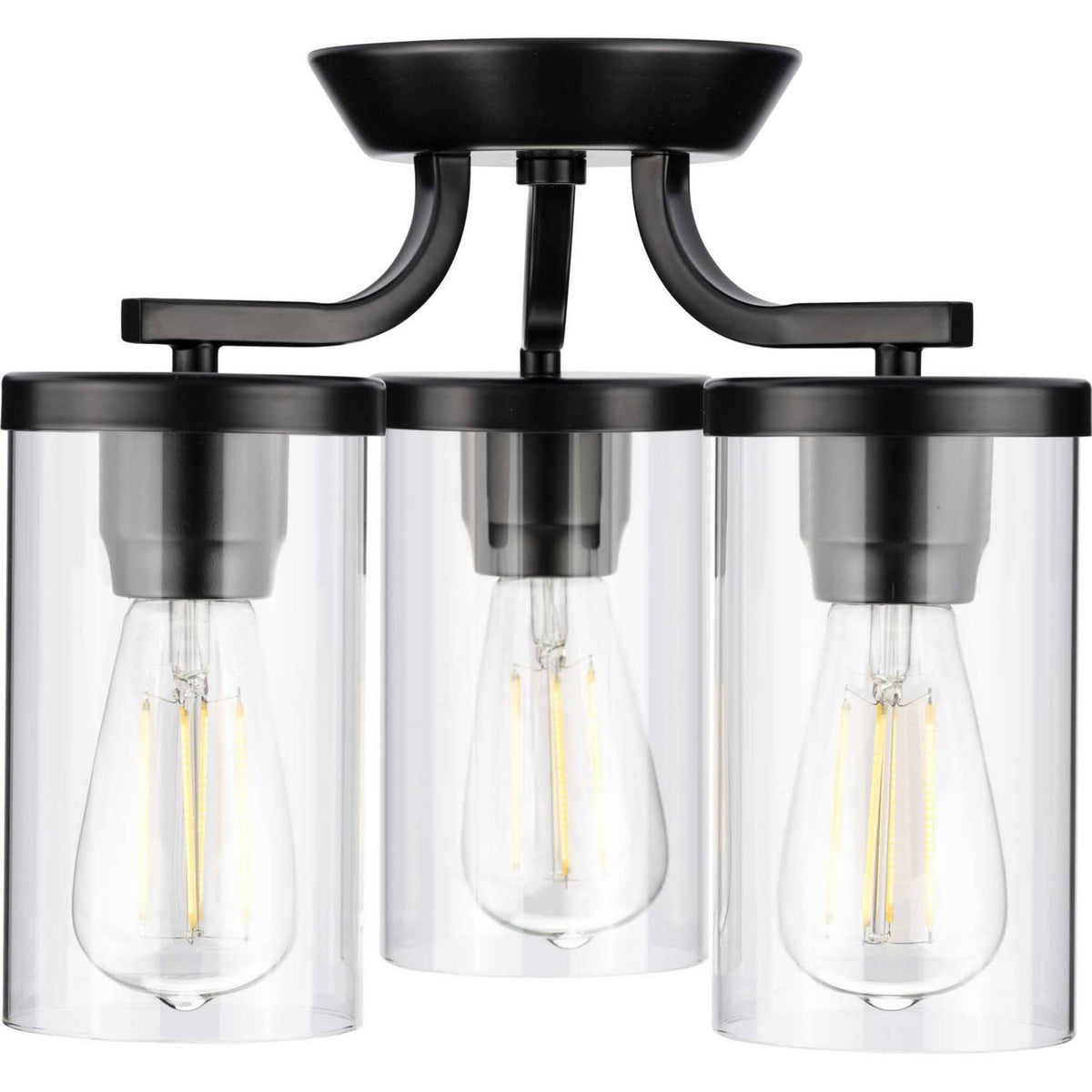 Black Three-Light Semi-Flush Mount X155279