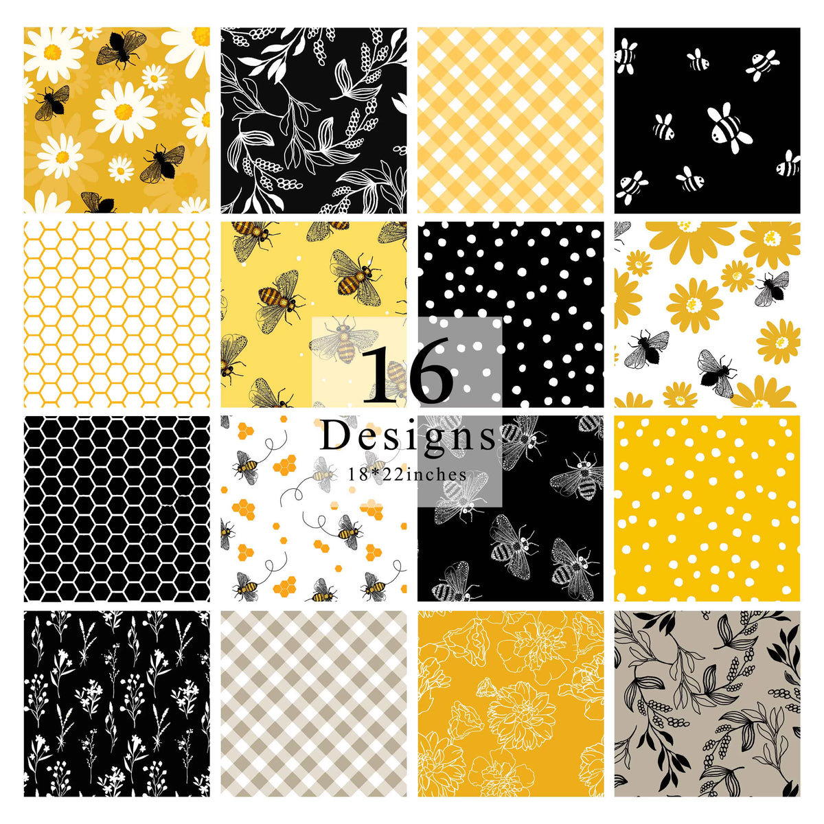16 Pc 100% Cotton Pre-Cut Quilting Fabric J4805