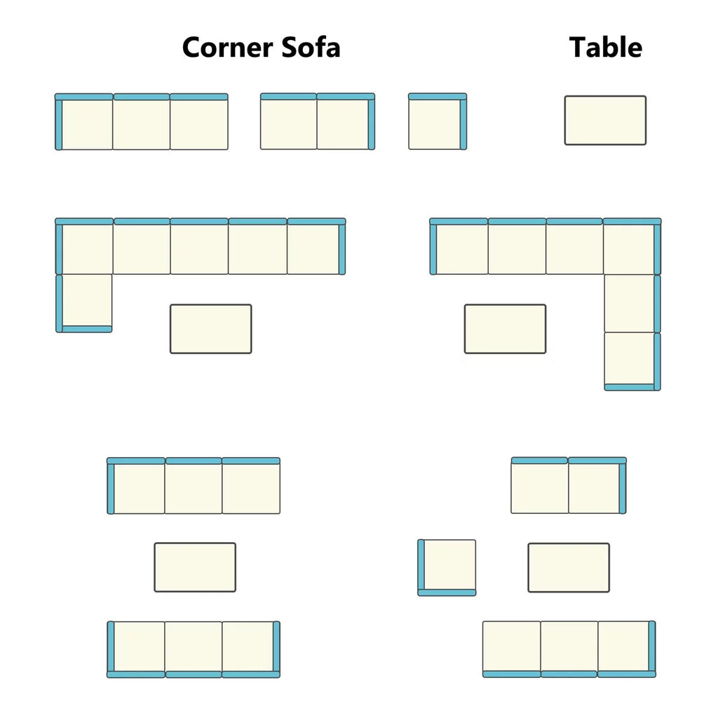 4 Pieces Aluminum Outdoor Sofa Set with Coffee Table E2410