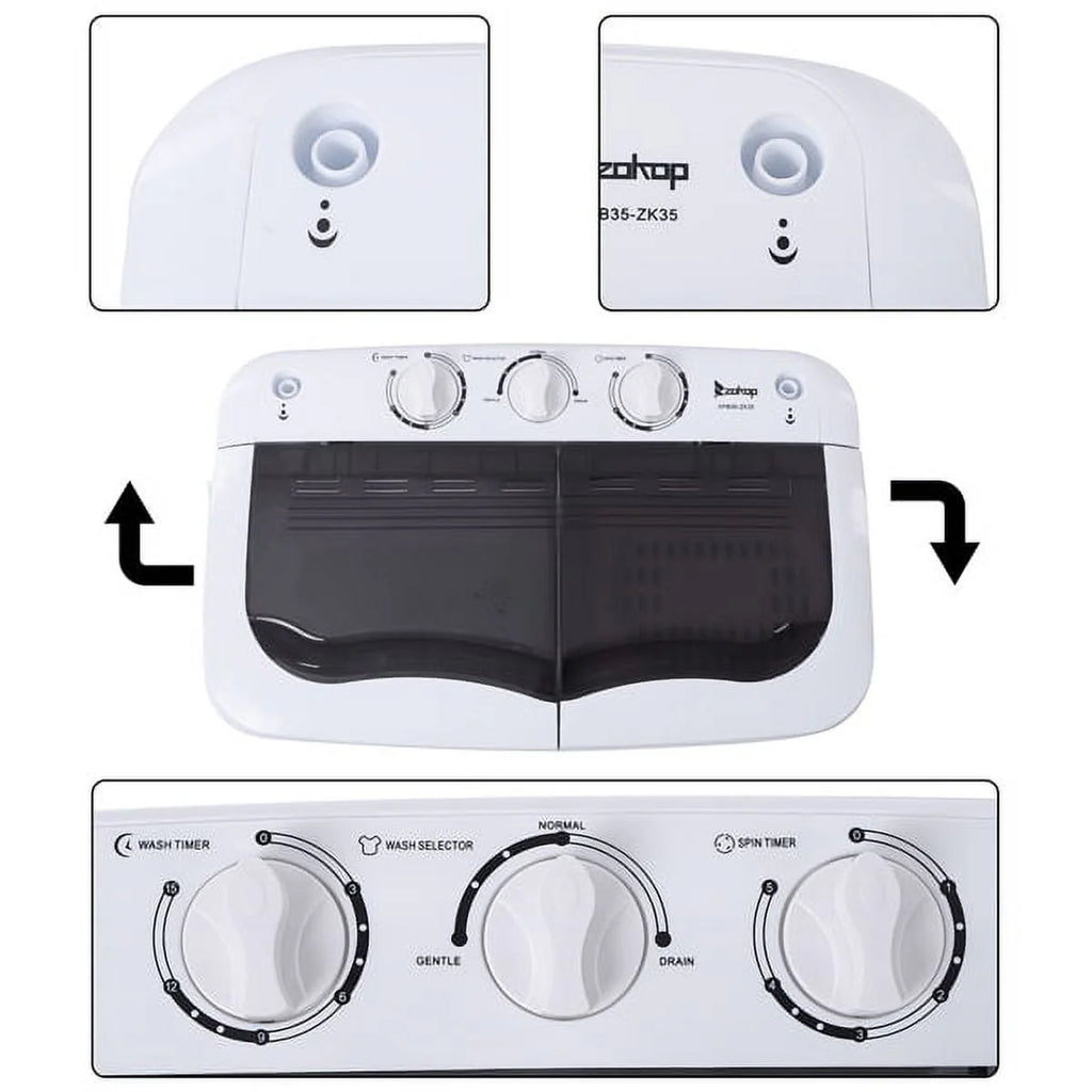 Portable 14.3lbs Semi-Automatic Washing Machine F15614