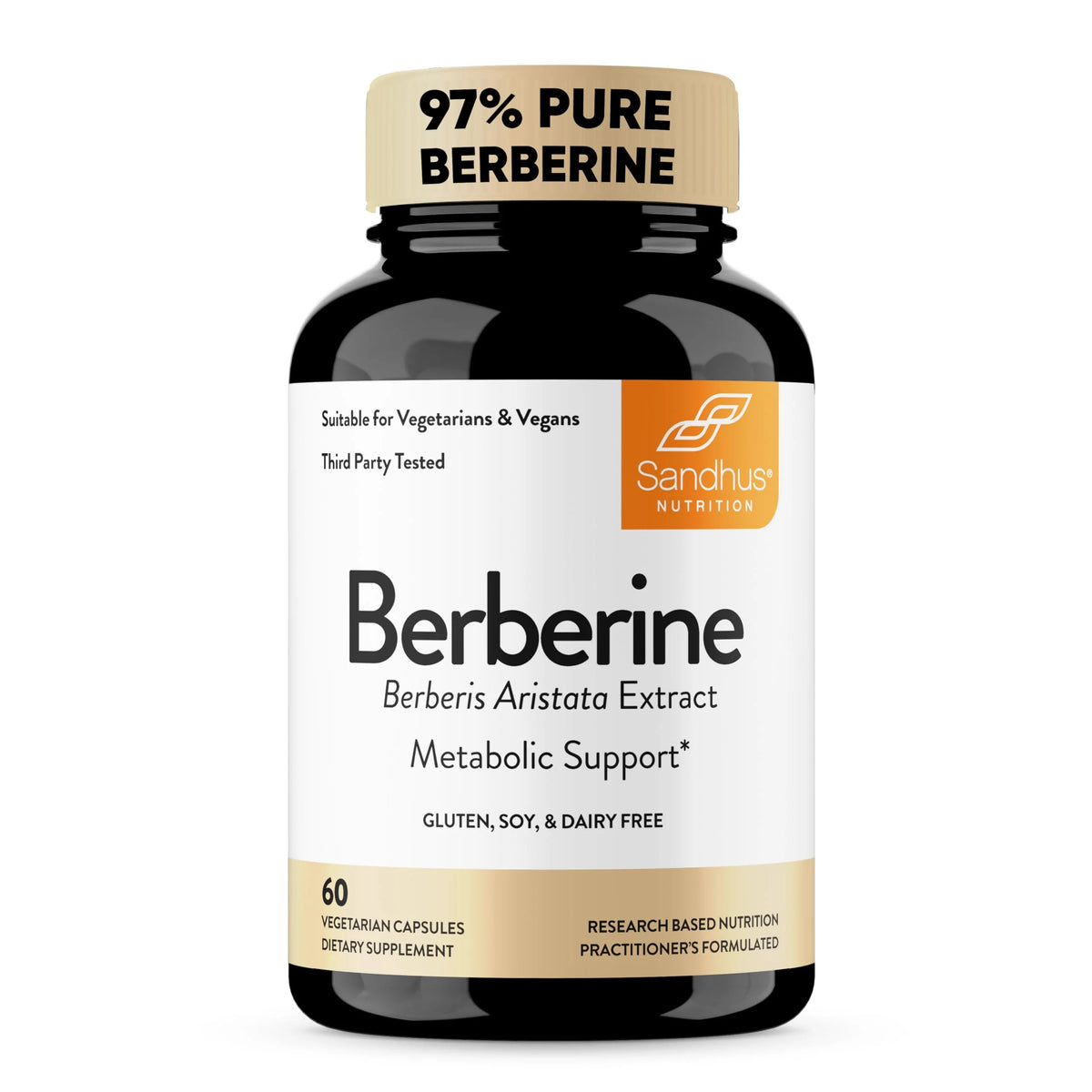 500mg Berberine HCL Supplement 60 Count Vegetarian Non-GMO Gluten Free T910707