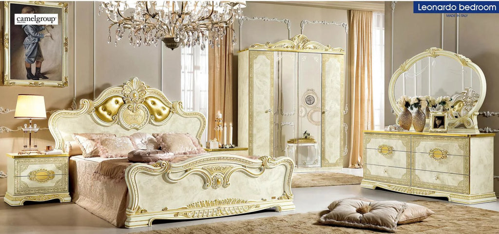 Gold Ivory King Bedroom Set Y340