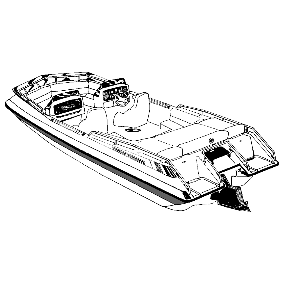 Grey Boat Cover for 19.5 Sterndrive Deck Boats S174
