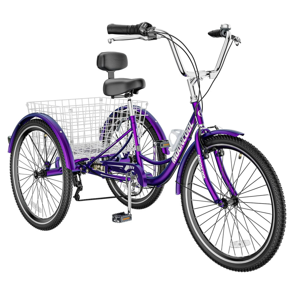 20'' 24 3 Wheel 7 Speed Adult Tricycles with Big Basket F562139