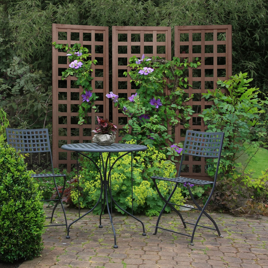 Walnut-Tone Square Lattice Trellis W102927