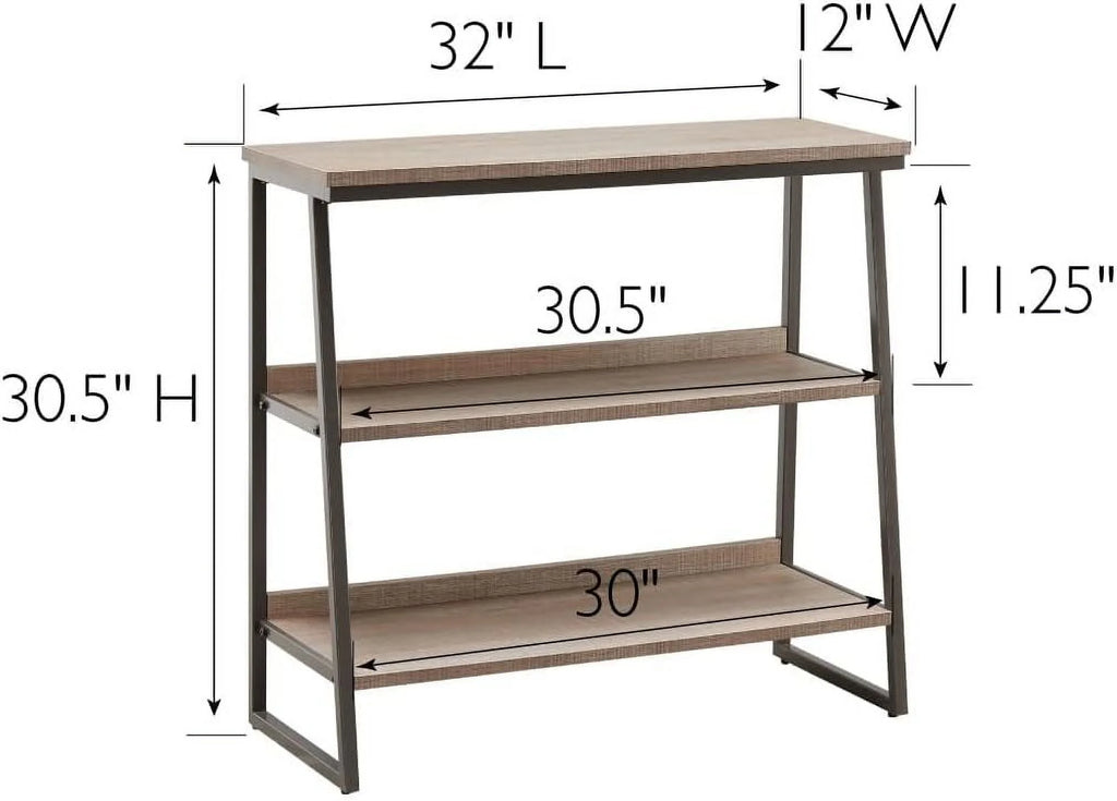 Rustic Oak/Black Shelves And Sides H974
