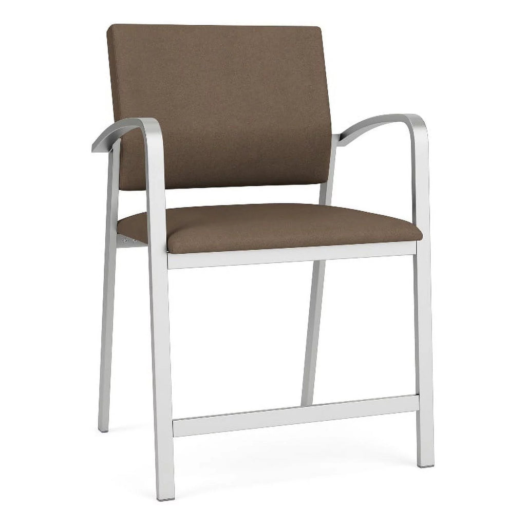 Brown and Silver Polyurethane & Steel Reception Hip Chair A192