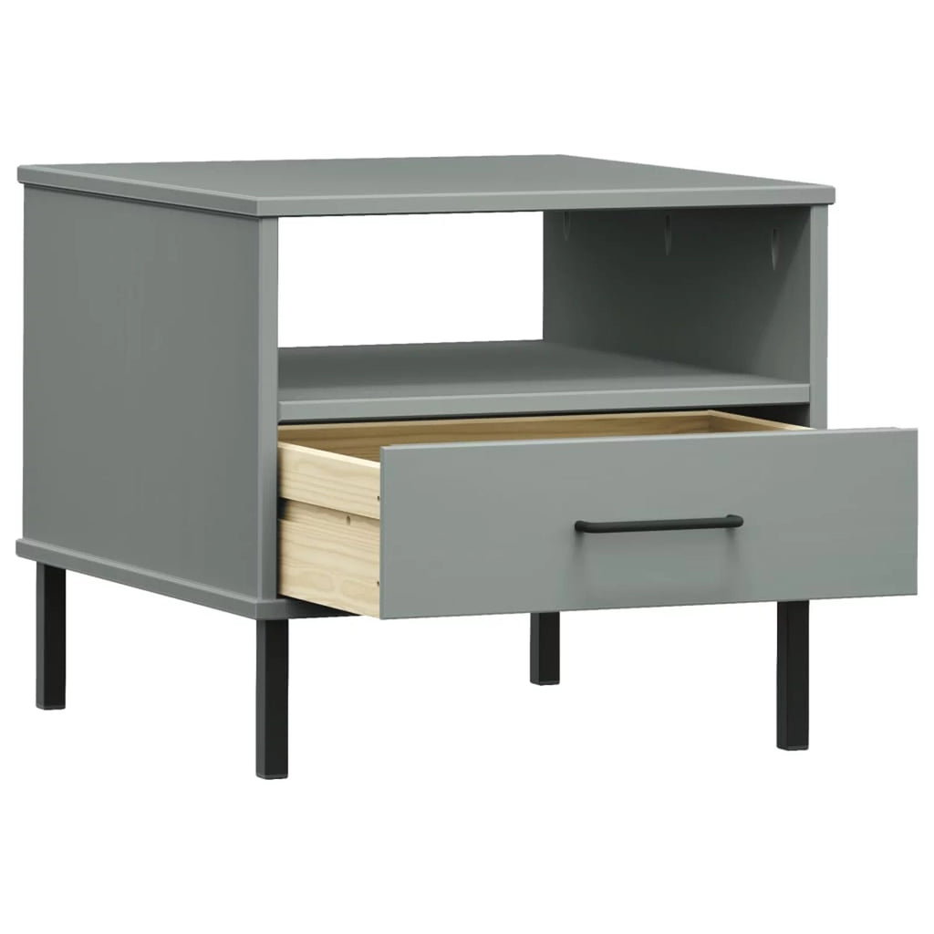 Pine Wood Bedside Cabinet with Storage Drawer and Open Compartment Q930833