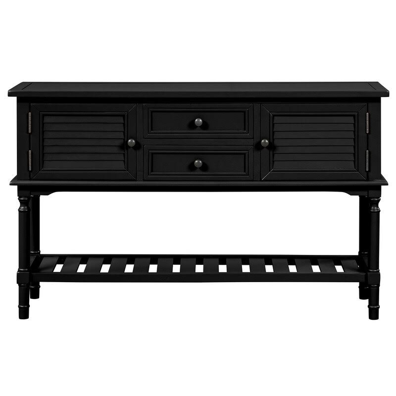 Modern Console Table with 2 Drawers, 2 Cabinets and 1 Shelf - Red U7603