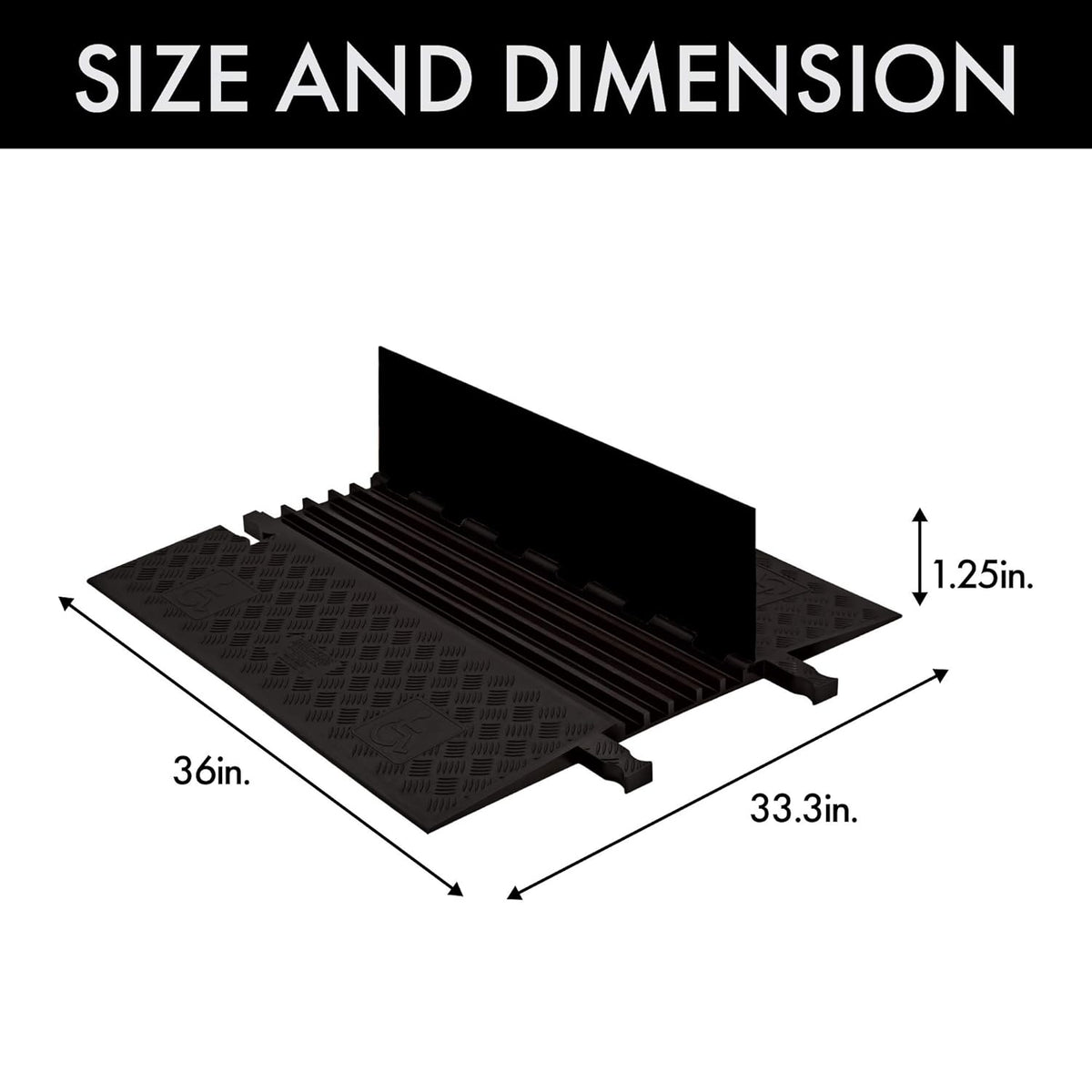 Polyurethane Heavy Duty 5 Channel Low Profile Cable Protector with ADA Compliant Ramp F23362
