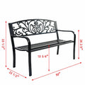 50x22 Steel Frame Cast Iron Backrest Garden Bench E4981