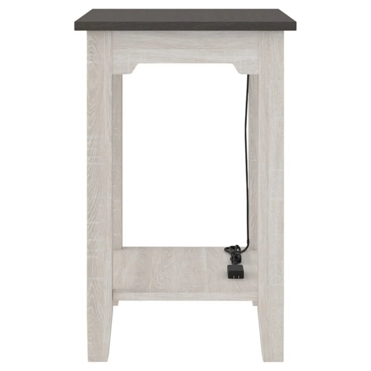 Farmhouse Engineered Wood End Table in Antiqued White/Gray Y66252