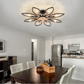 Black 8 Lights Semi Flush Mount Ceiling Light E545
